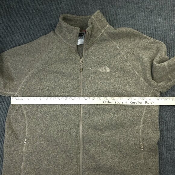 North Face Knit Jacket Mens L Brown Full Zip Sweater Outdoors Hiking Gorpcore - Picture 8 of 14